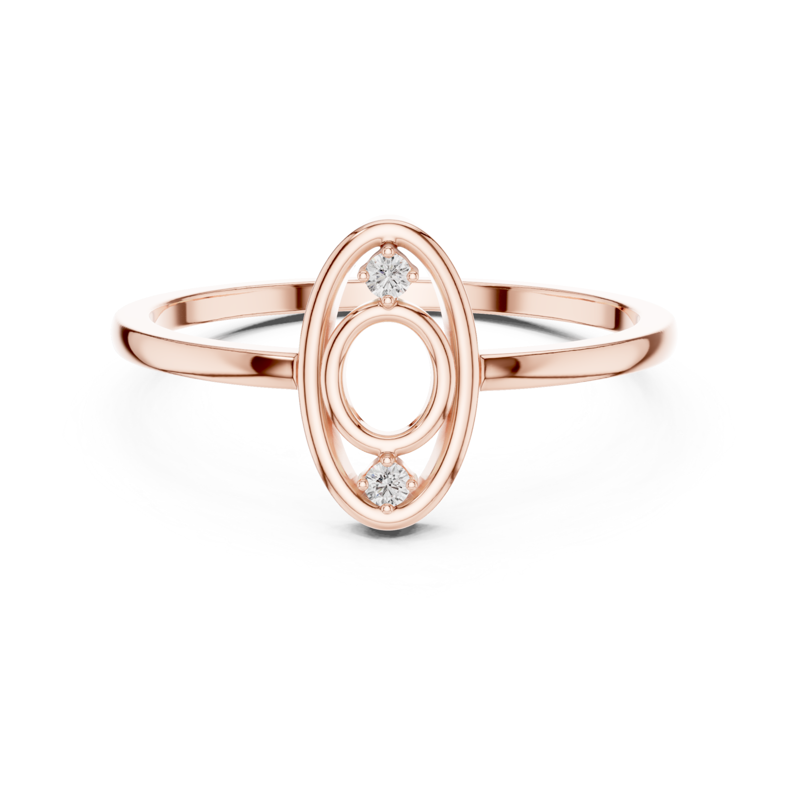  Rose Gold Muse Spiral Ring Front View
