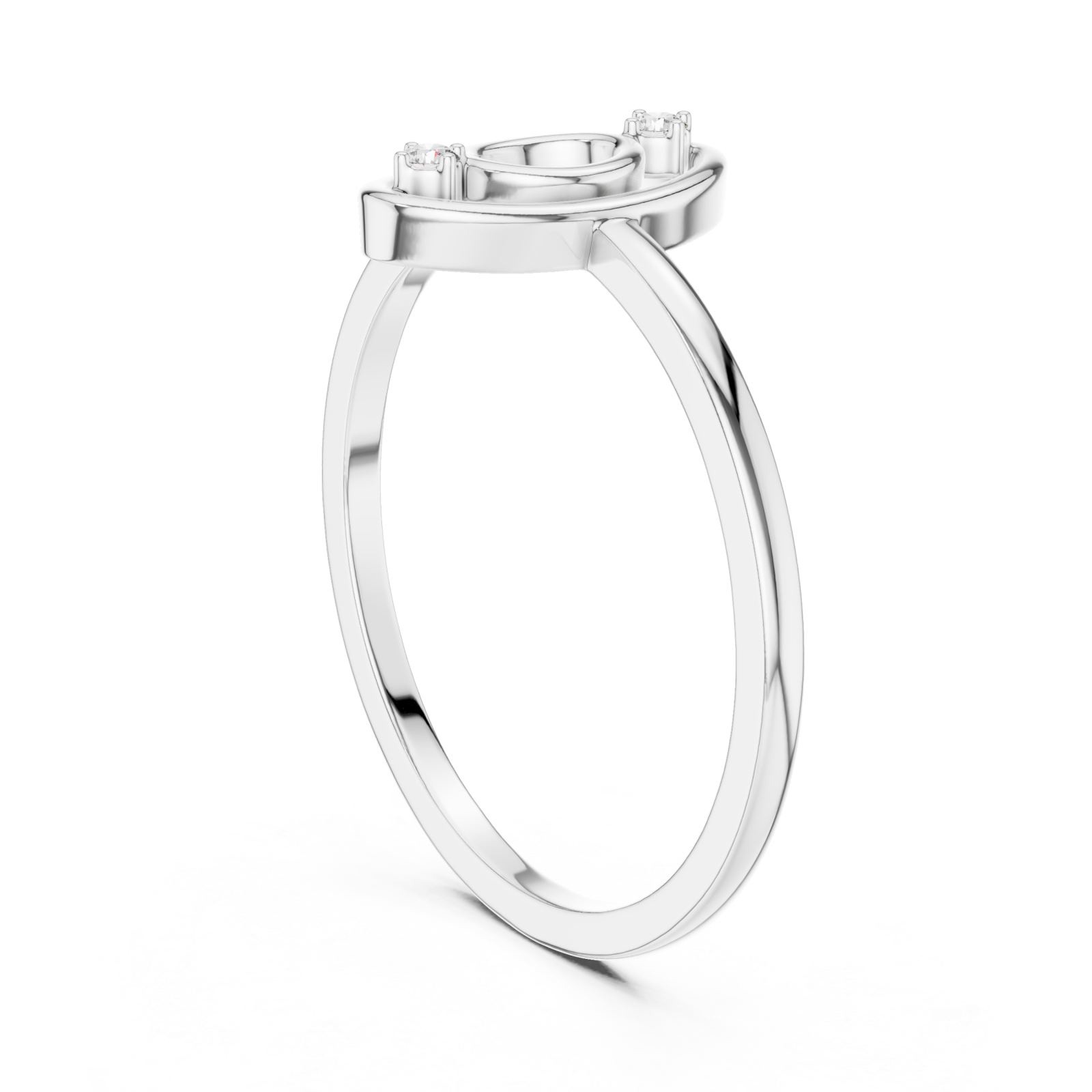  White Gold Muse Spiral Ring Left View