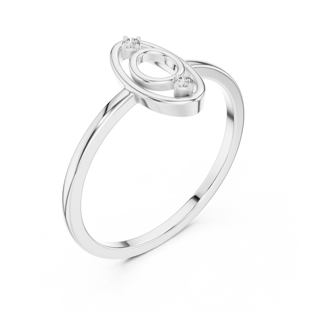  White Gold Muse Spiral Ring Right View