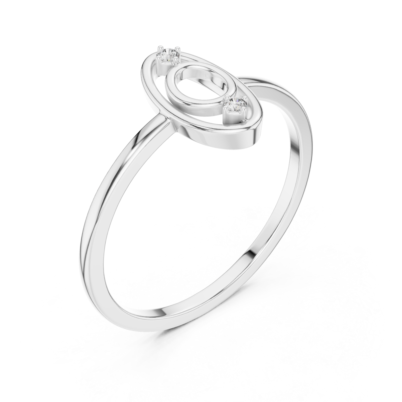  White Gold Muse Spiral Ring Right View
