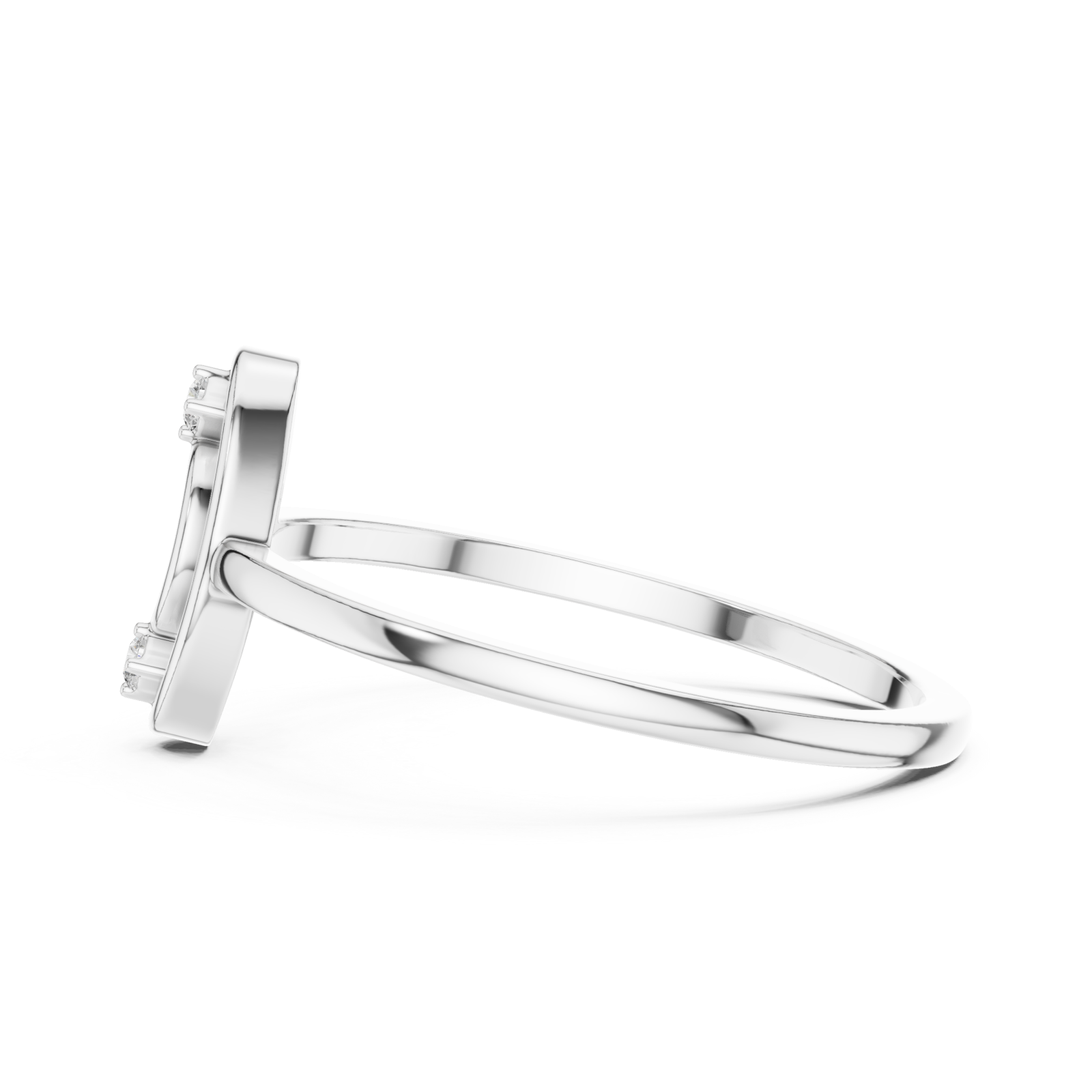  White Gold Muse Spiral Ring Side View