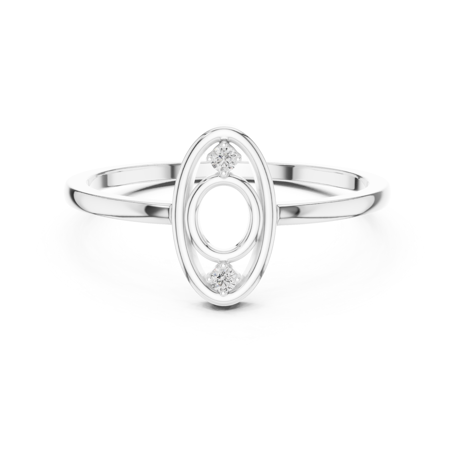  White Gold Muse Spiral Ring Front View