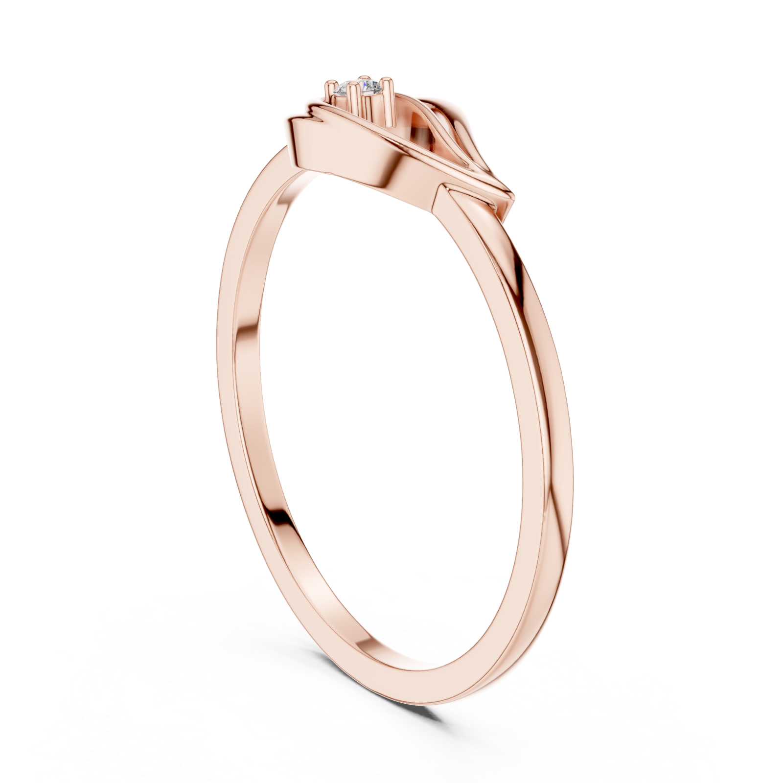  Rose Gold Essence Teardrop Ring Left View