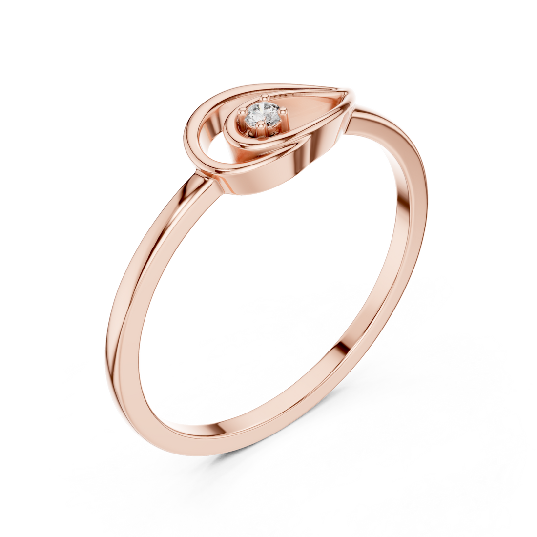  Rose Gold Essence Teardrop Ring Right View