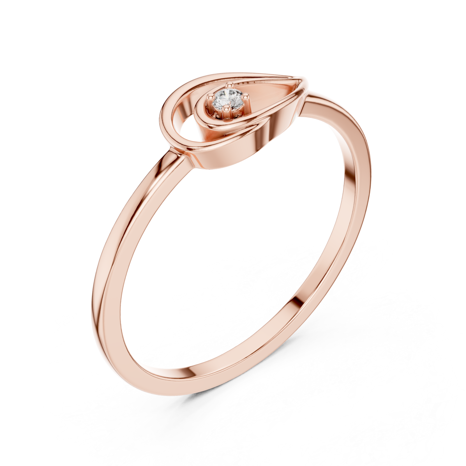  Rose Gold Essence Teardrop Ring Right View
