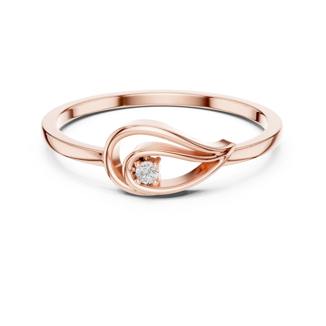  Rose Gold Essence Teardrop Ring Right View