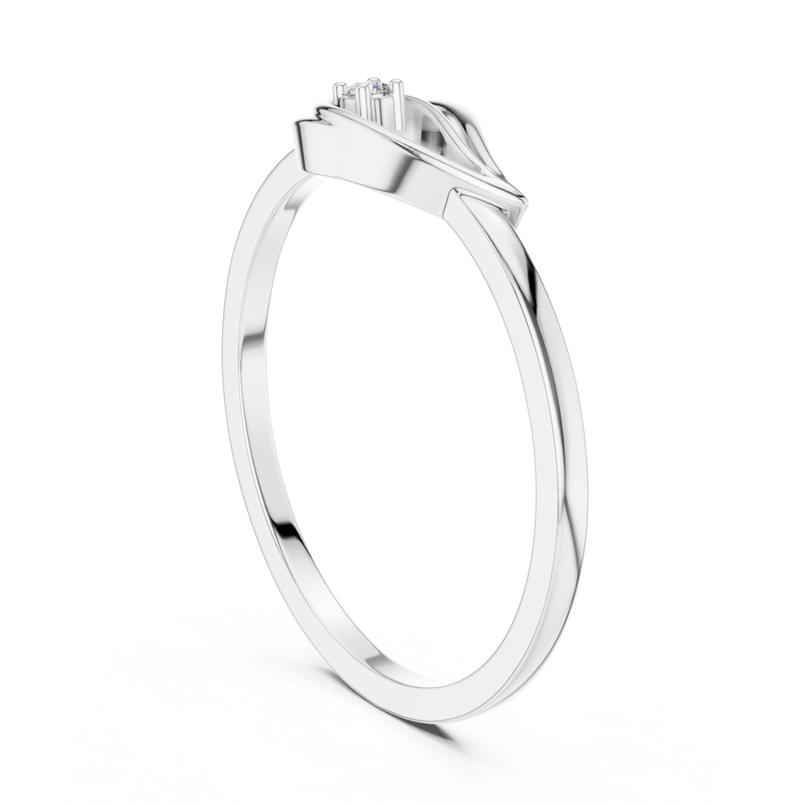  White Gold Essence Teardrop Ring Left View