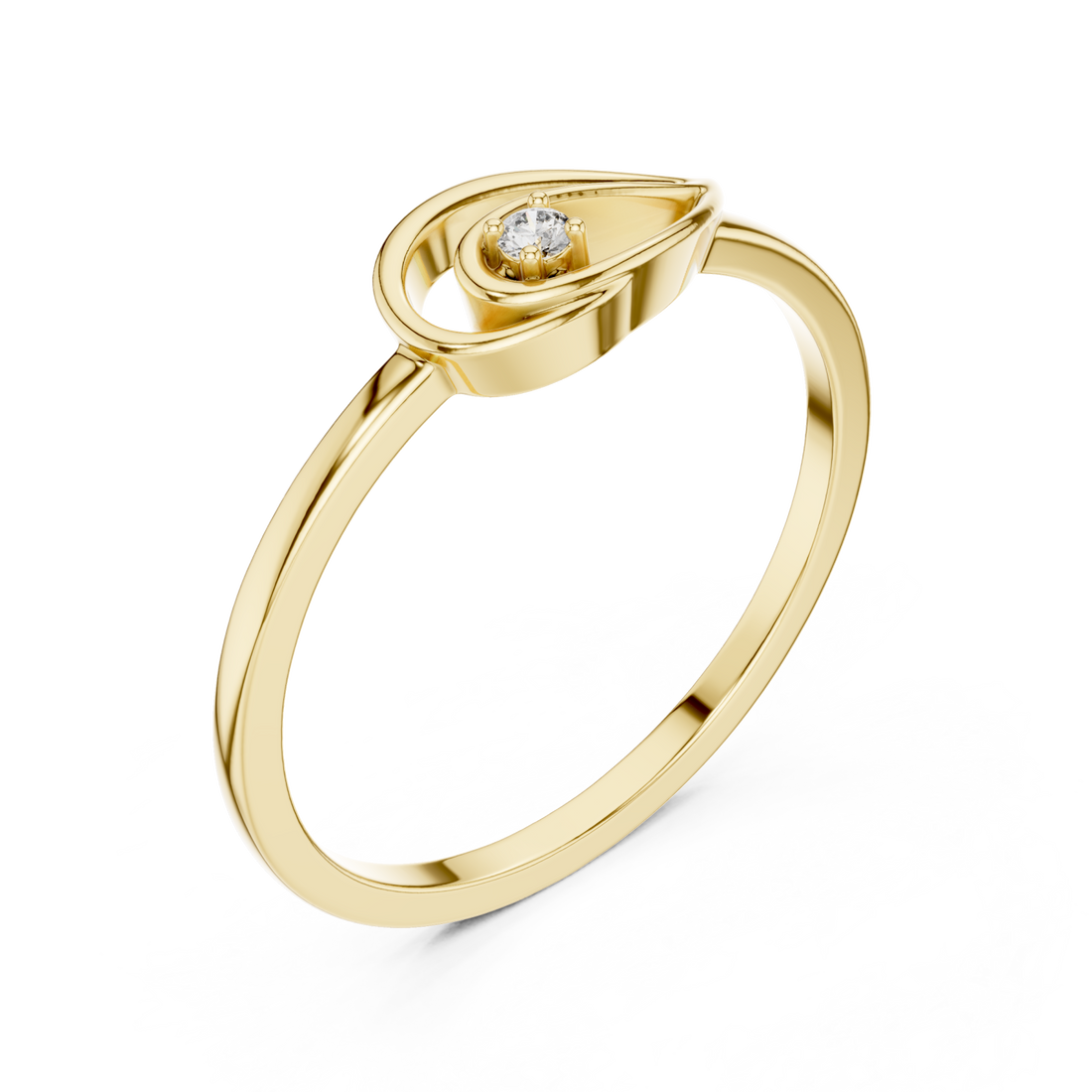 Gold Essence Teardrop Ring Right View