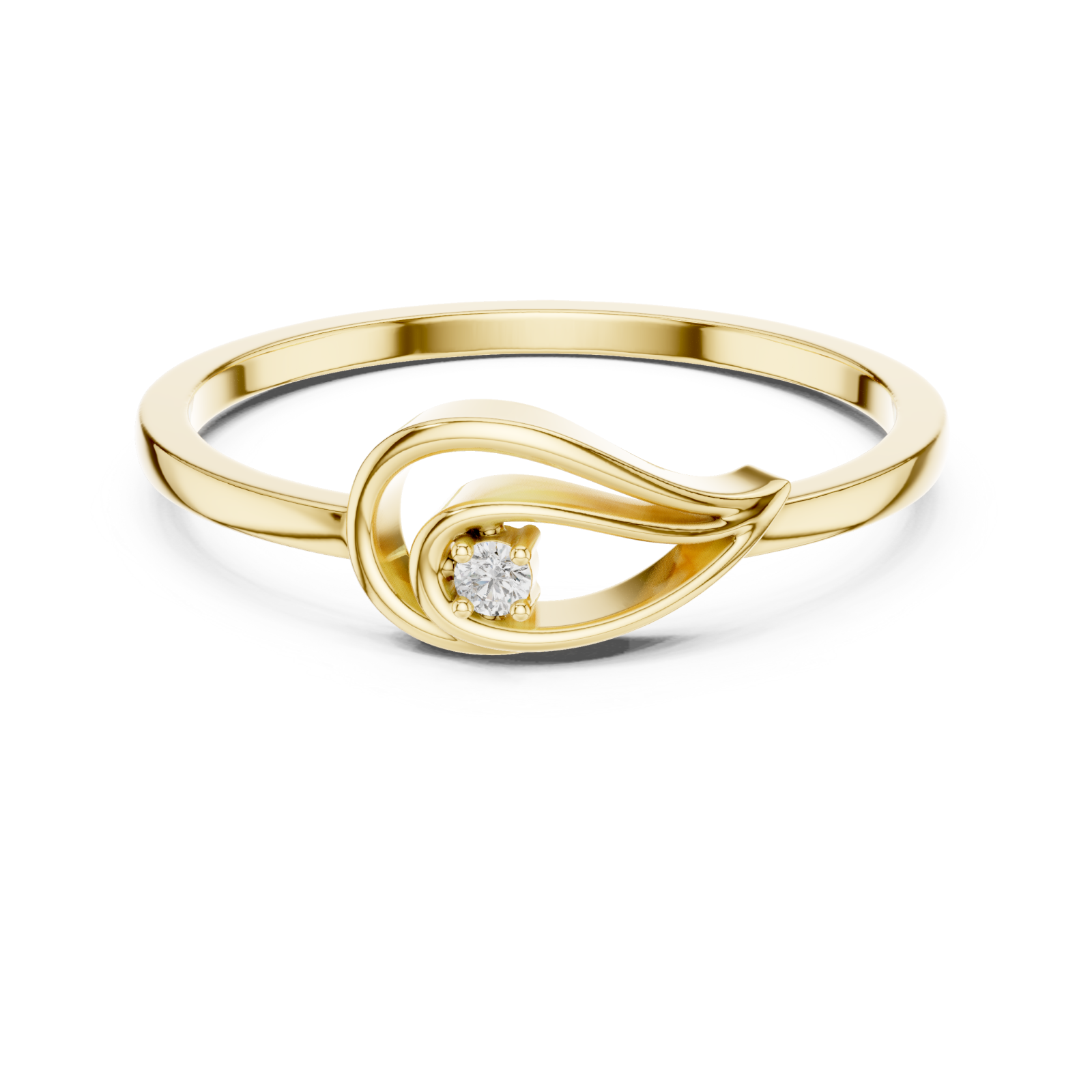  Gold Essence Teardrop Ring Front View