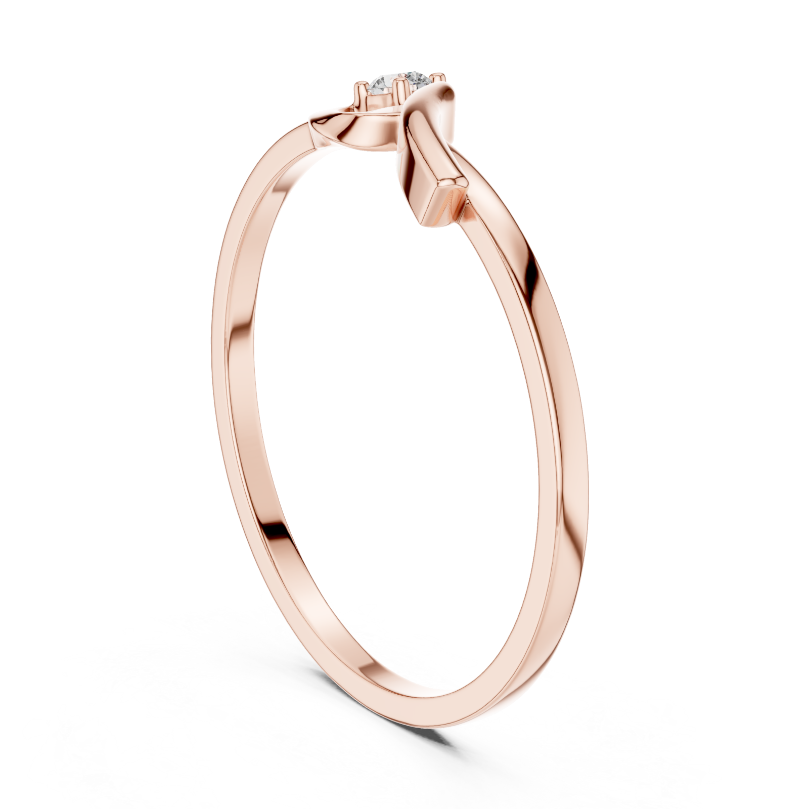  Rose Gold Muse Twist Ring Left View