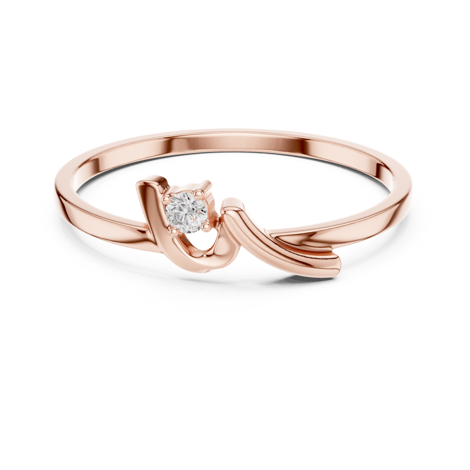  Rose Gold Muse Twist Ring Front View