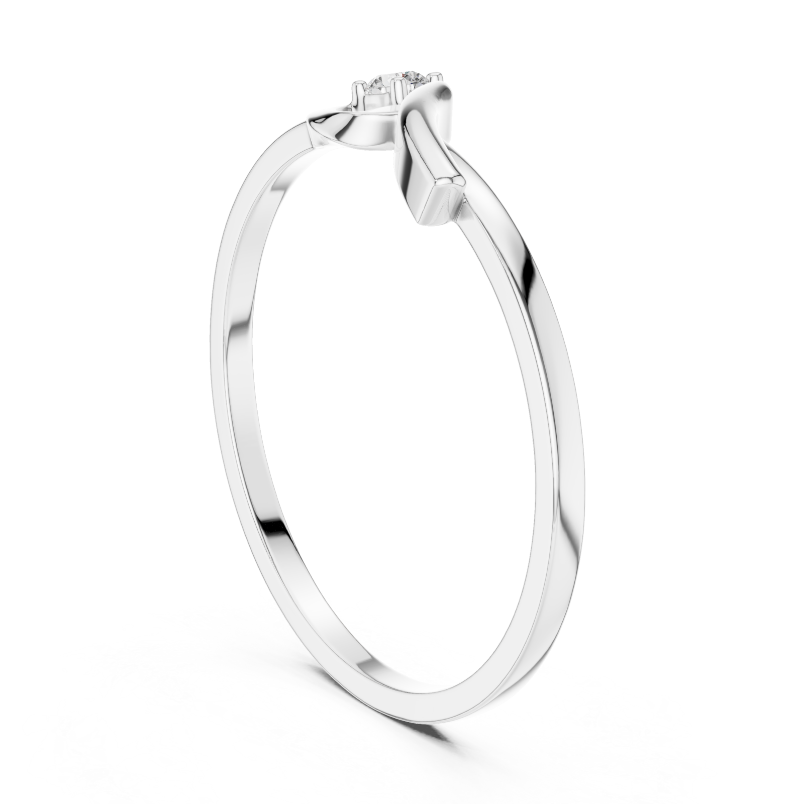  White Gold Muse Twist Ring Left View