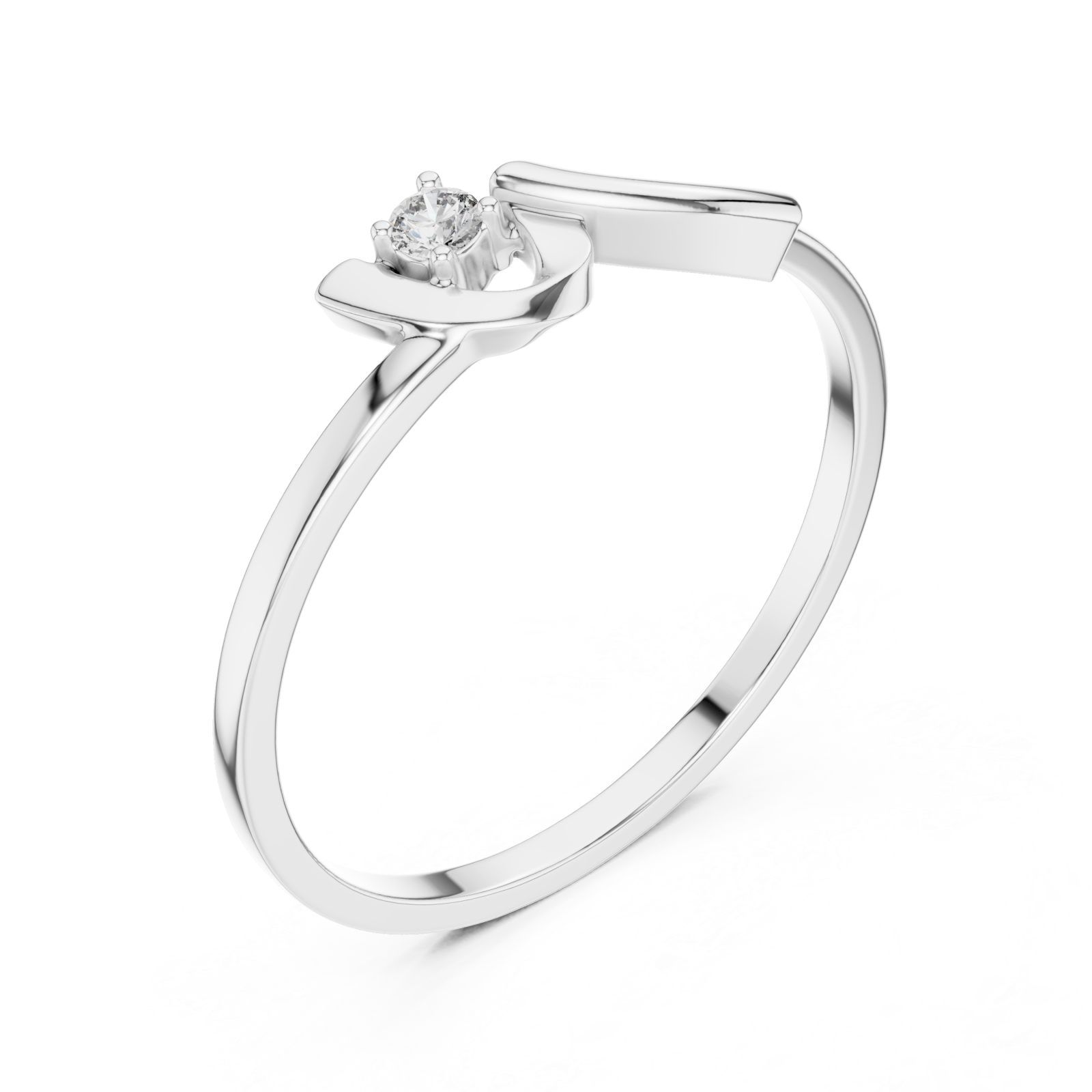  White Gold Muse Twist Ring Right View