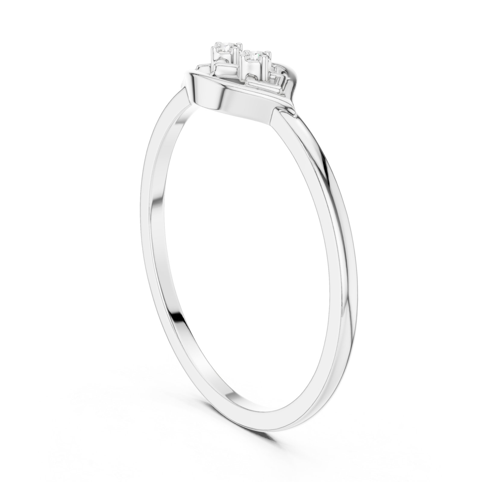  White Gold Viva Crest Ring Left View