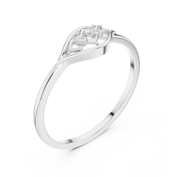  White Gold Viva Crest Ring Right View