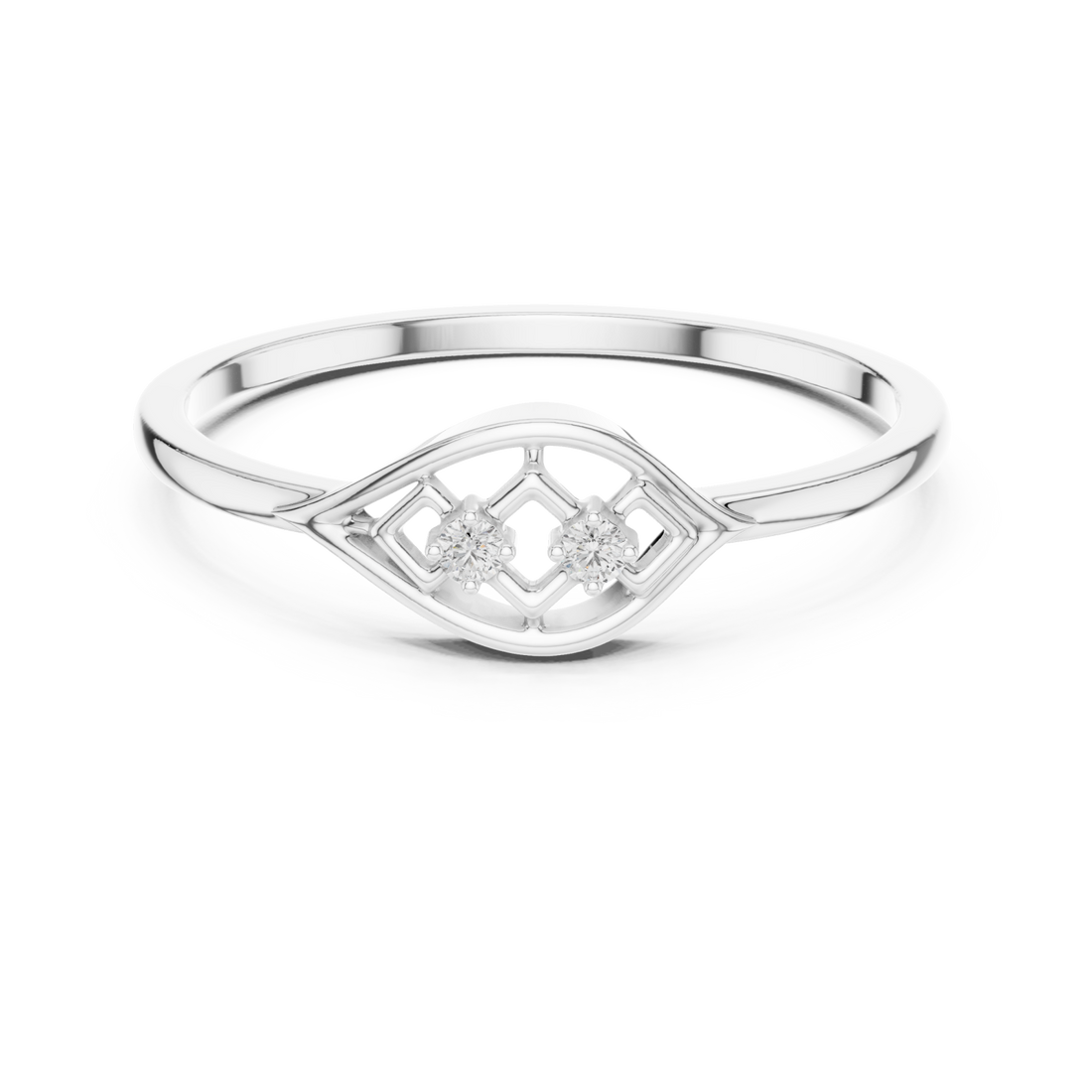  White Gold Viva Crest Ring Right View