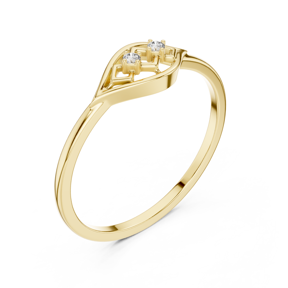 Gold Viva Crest Ring Right View
