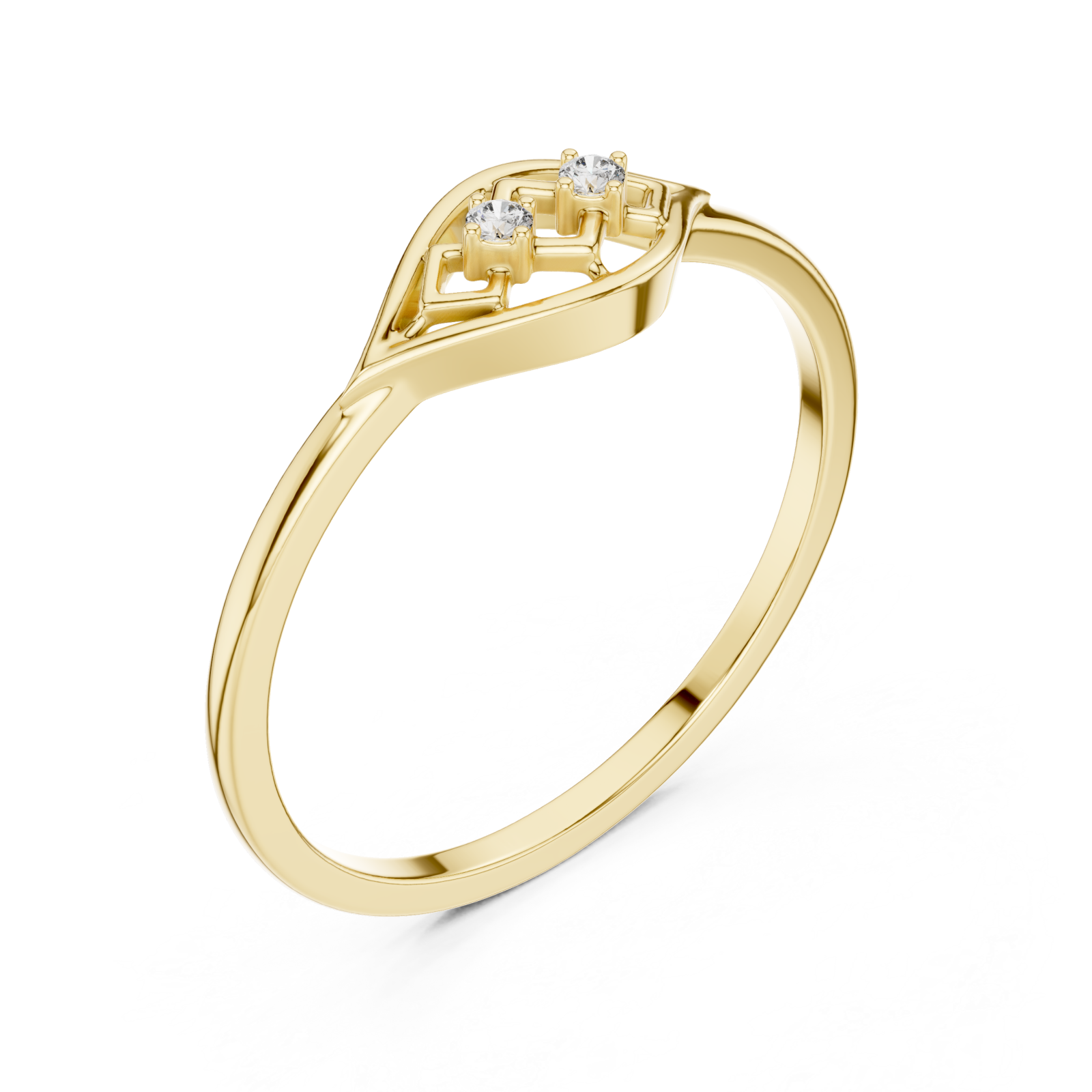 Gold Viva Crest Ring Right View