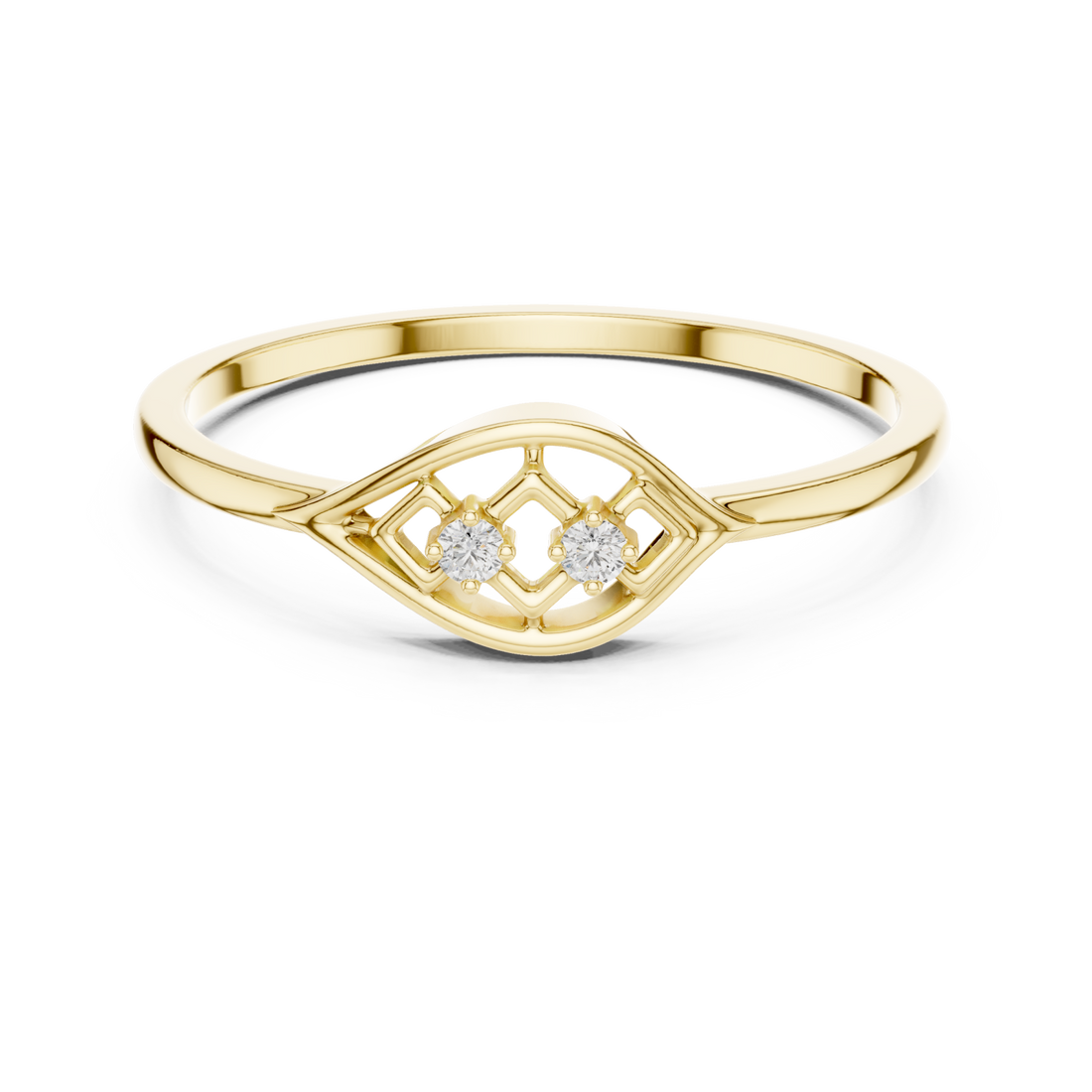 Gold Viva Crest Ring Right View