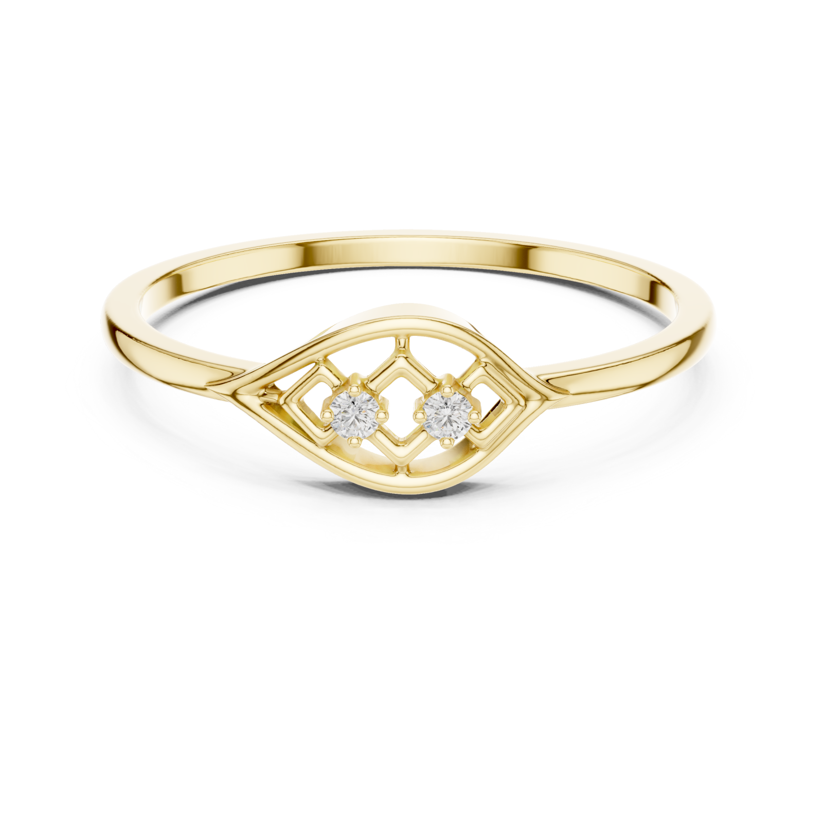  Gold Viva Crest Ring Front View