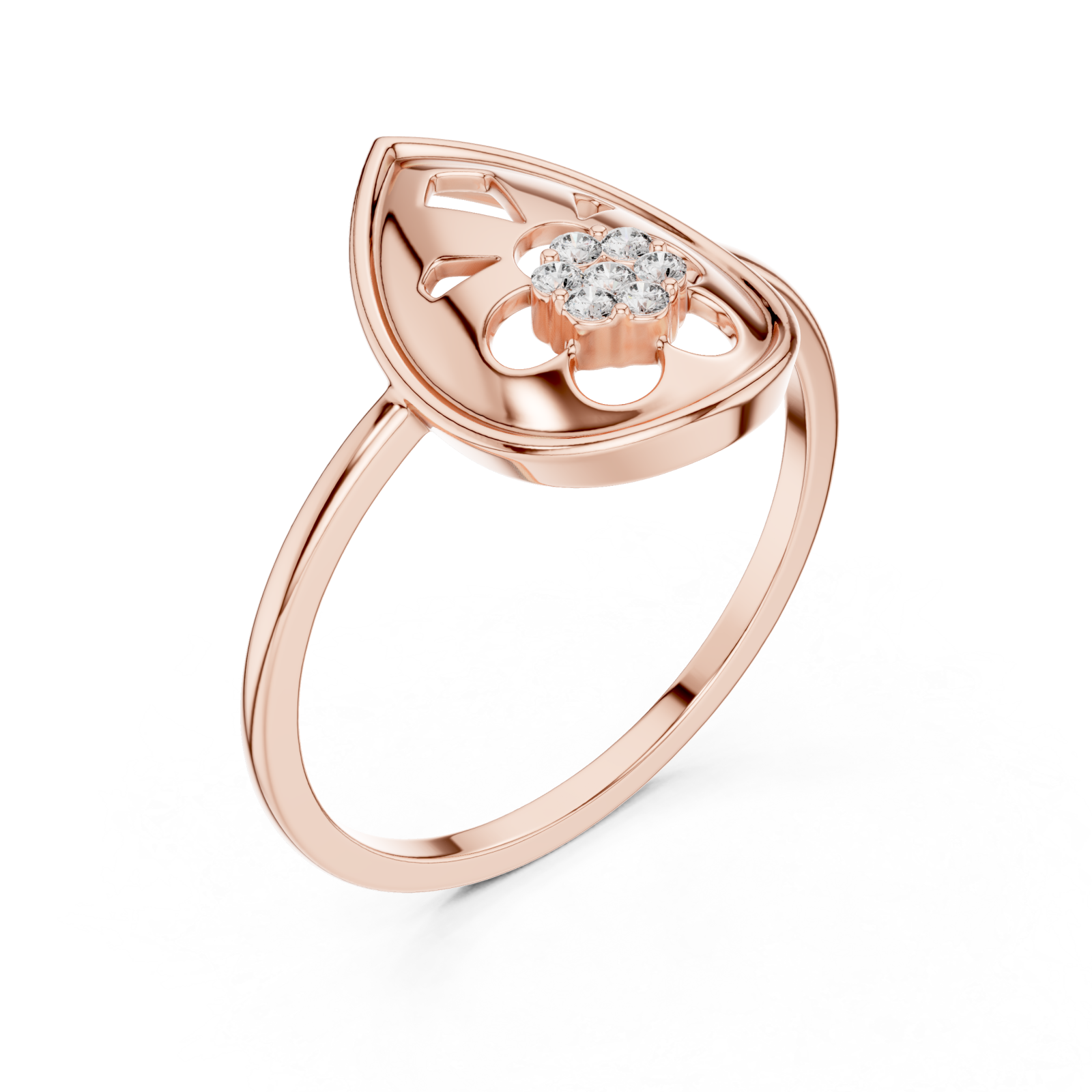  Rose Gold Viva Petal Ring Right View