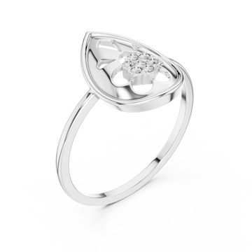  White Gold Viva Petal Ring Right View