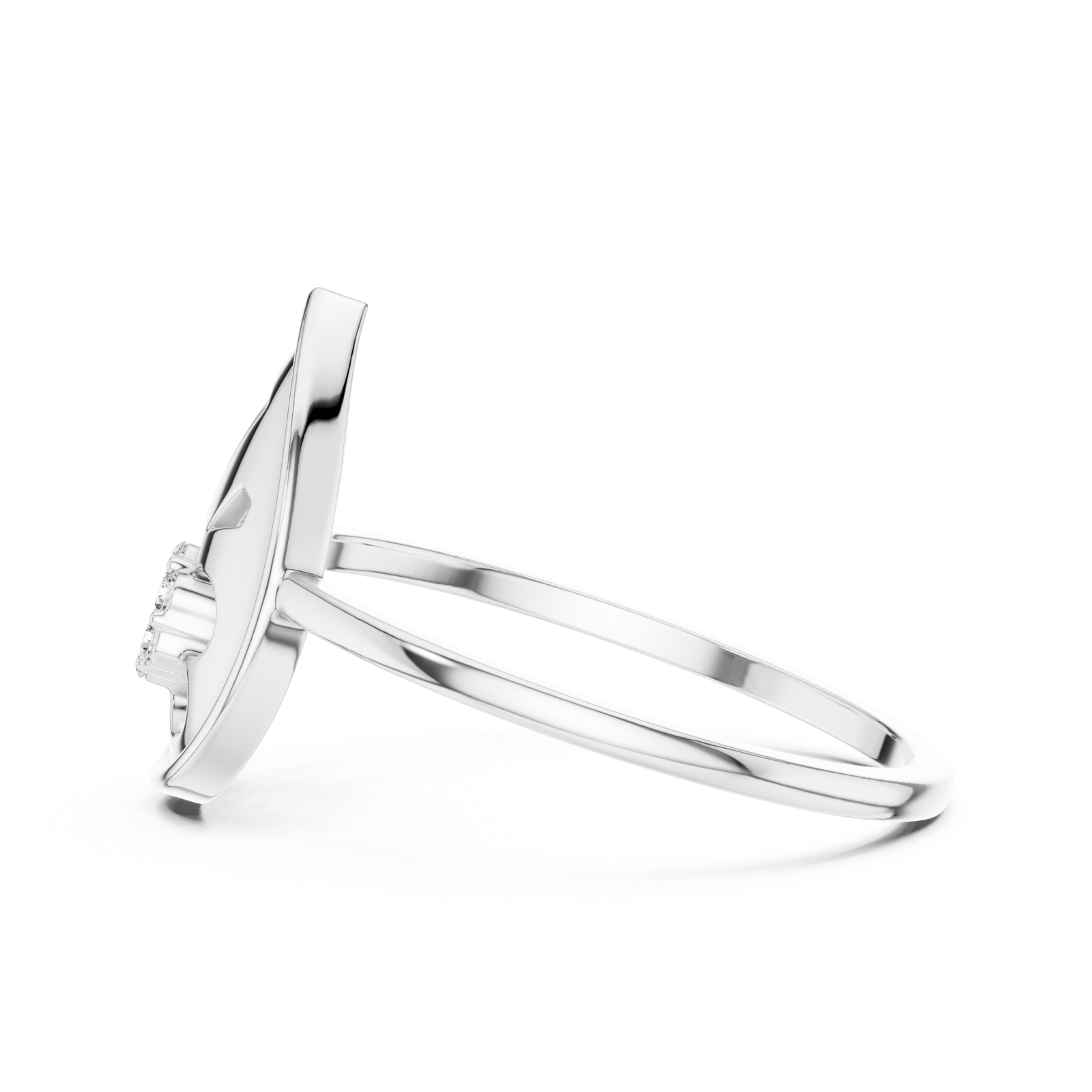  White Gold Viva Petal Ring Side View