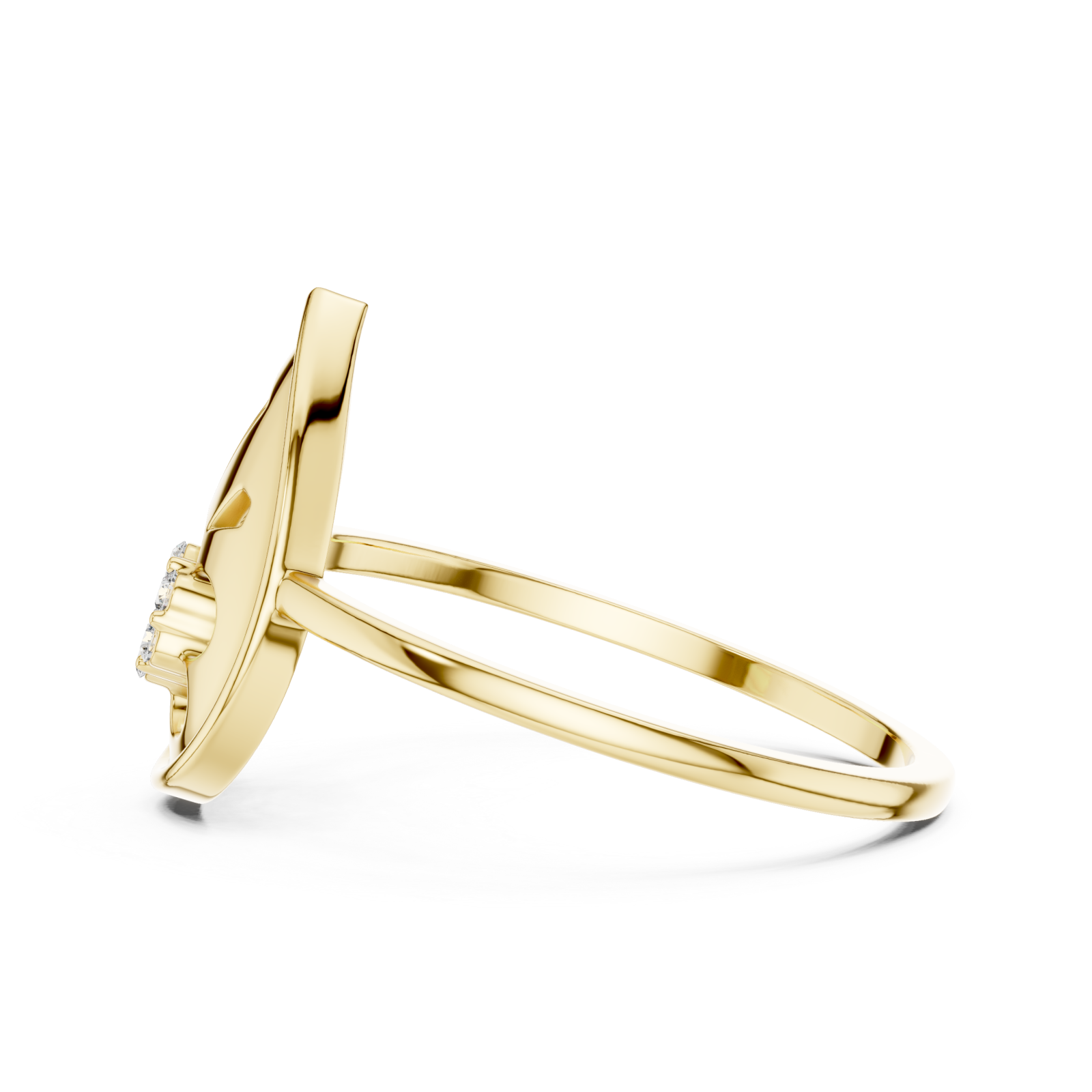  Gold Viva Petal Ring Side View