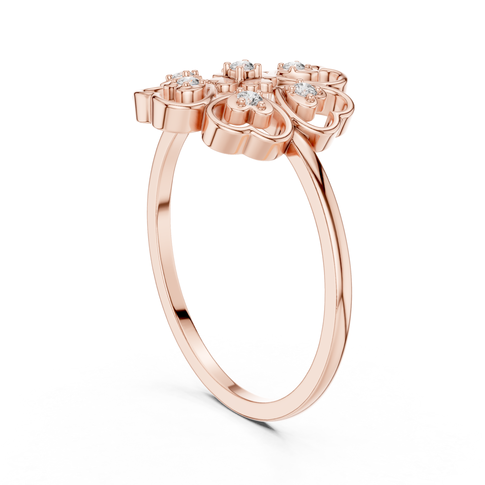  Rose Gold Eden Petal Ring Left View