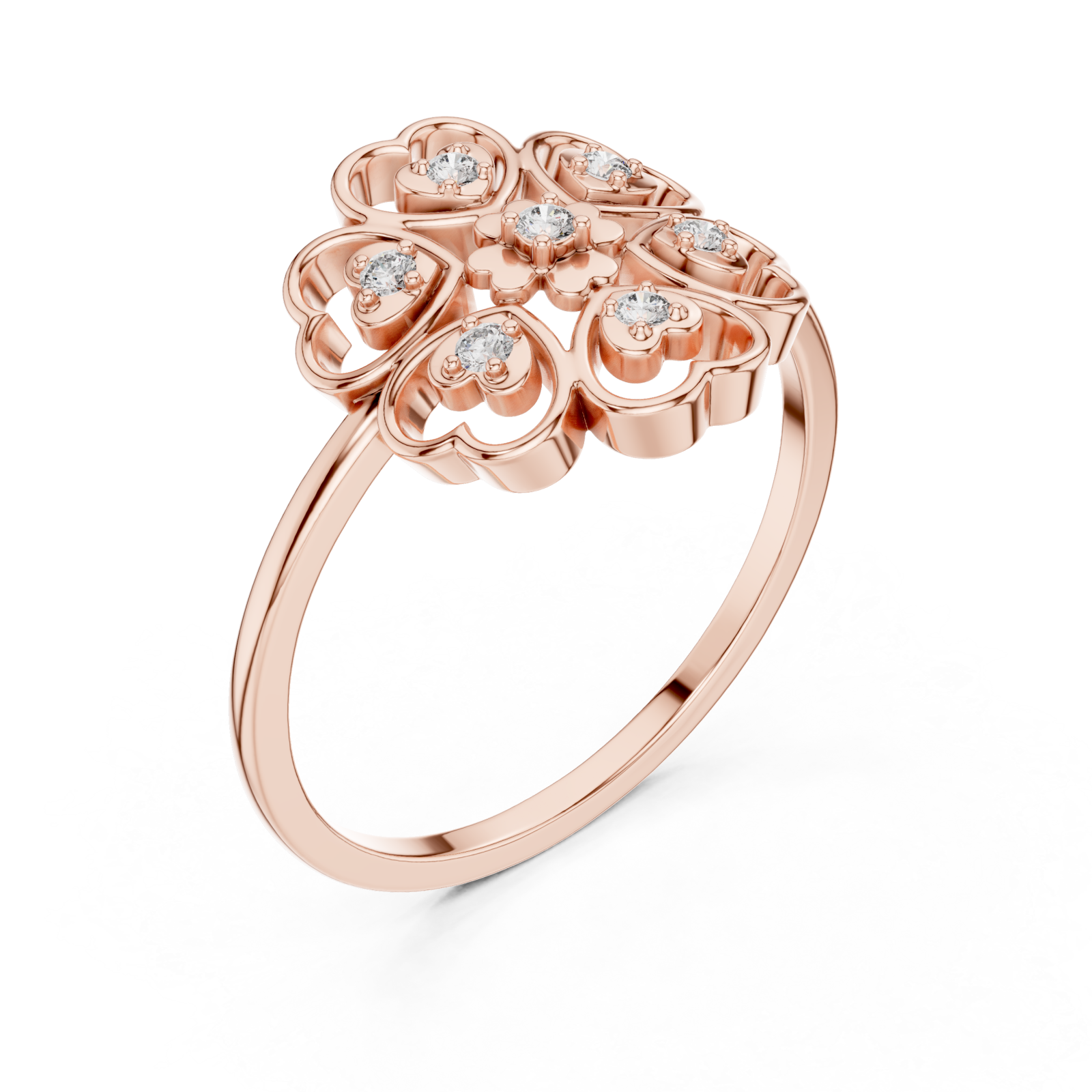  Rose Gold Eden Petal Ring Right View