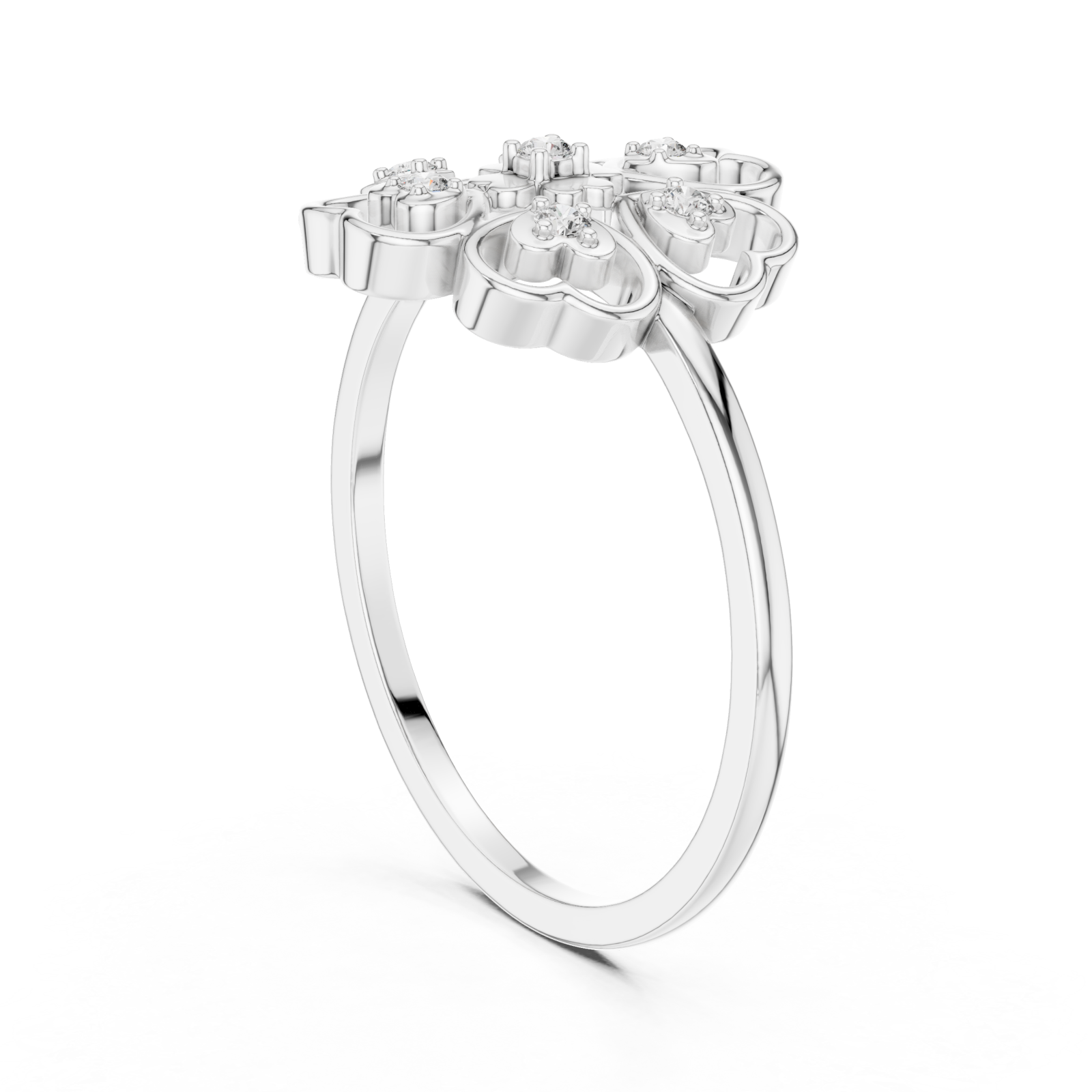  White Gold Eden Petal Ring Left View