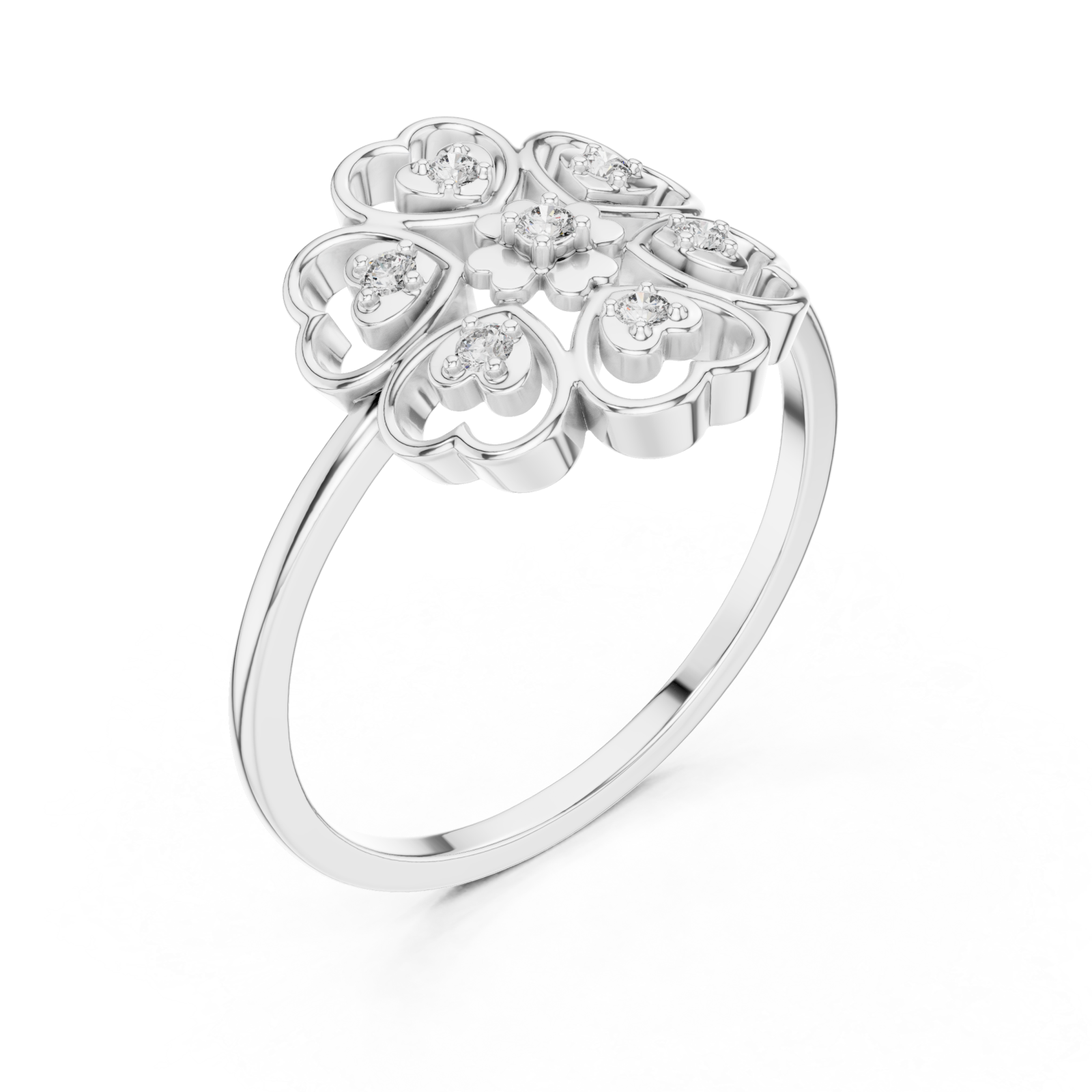  White Gold Eden Petal Ring Right View