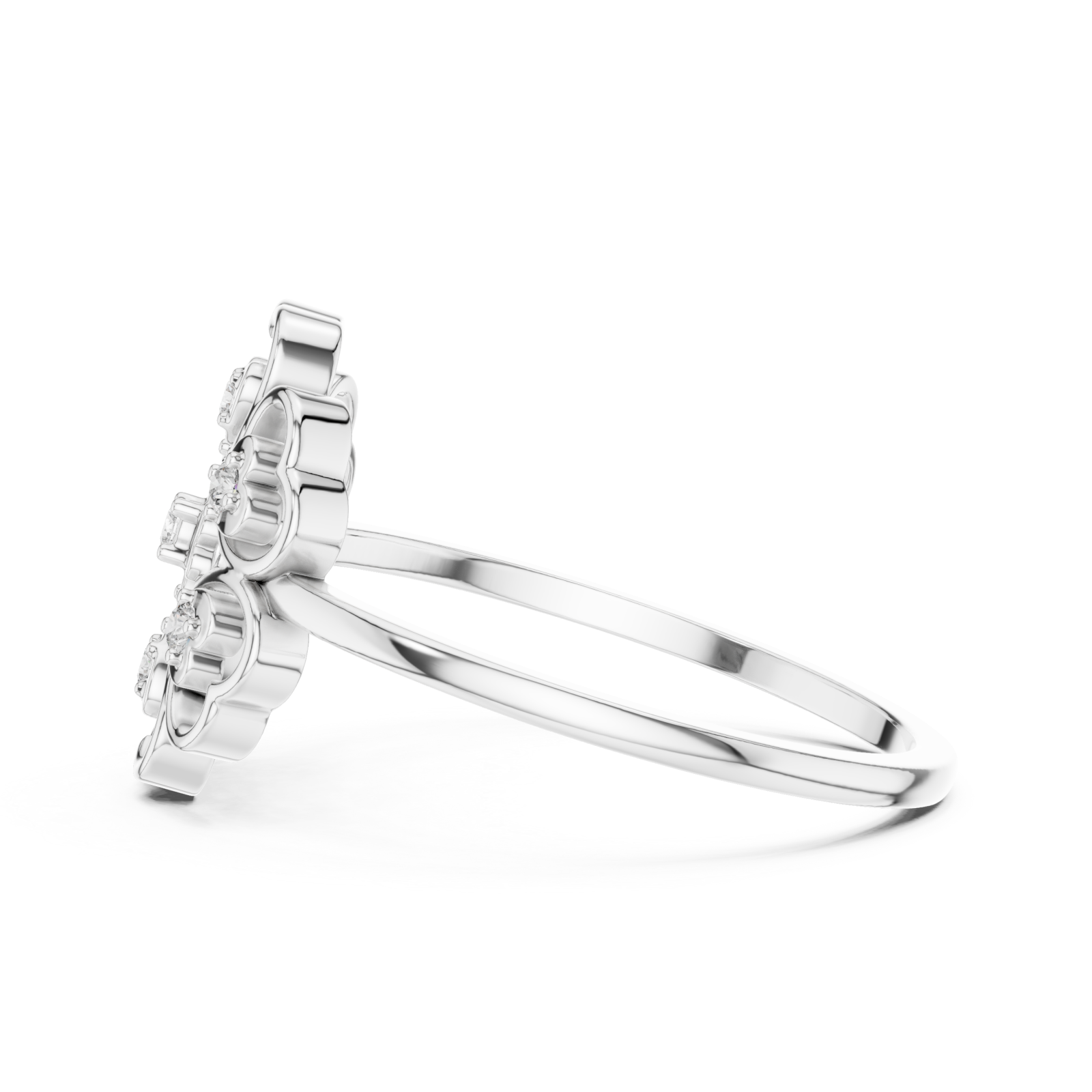  White Gold Eden Petal Ring Side View