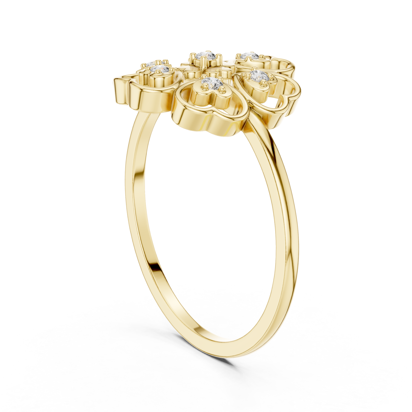  Gold Eden Petal Ring Left View