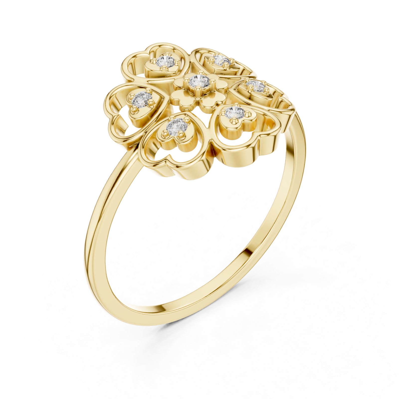 Gold Eden Petal Ring Right View