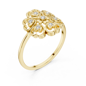 Gold Eden Petal Ring Right View