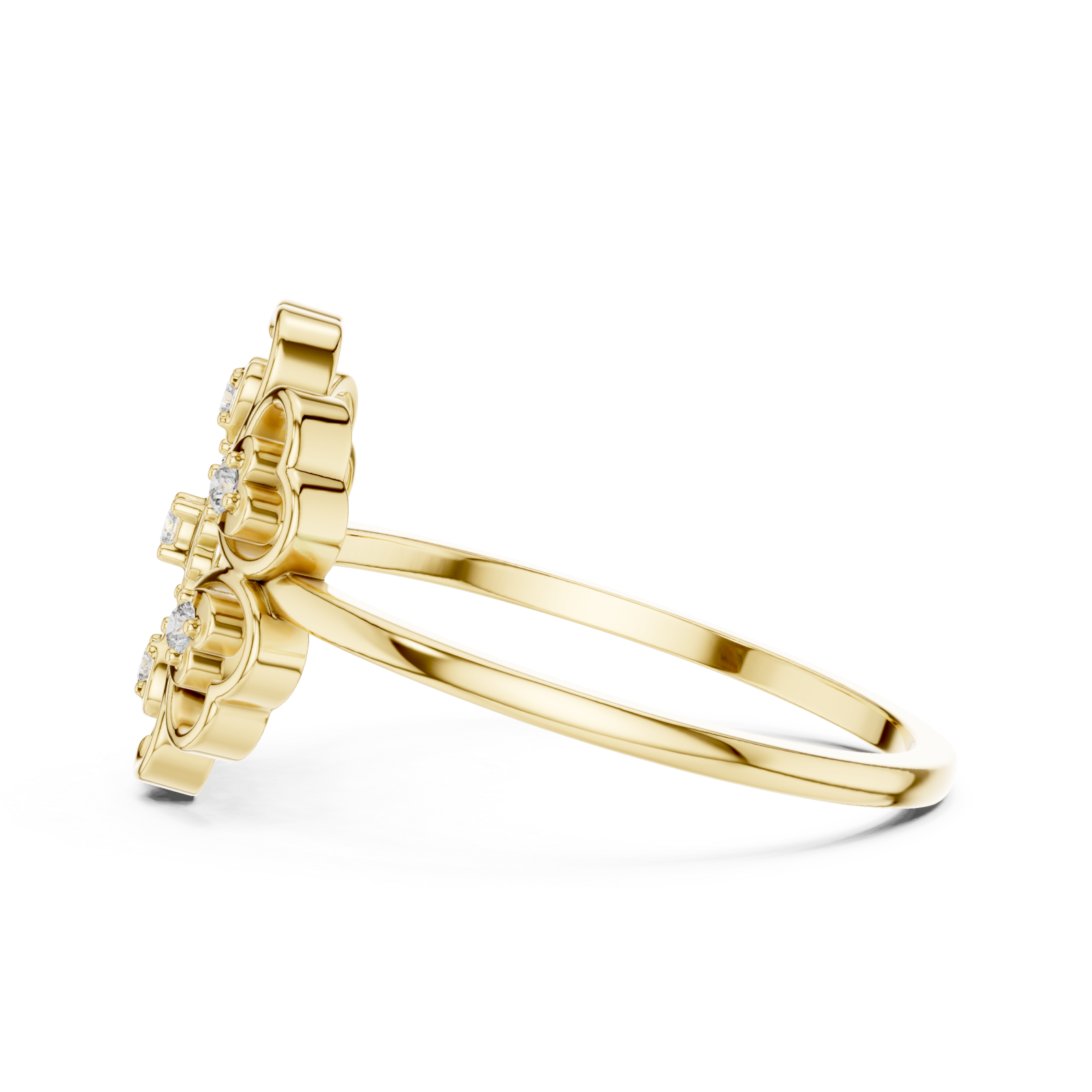  Gold Eden Petal Ring Side View