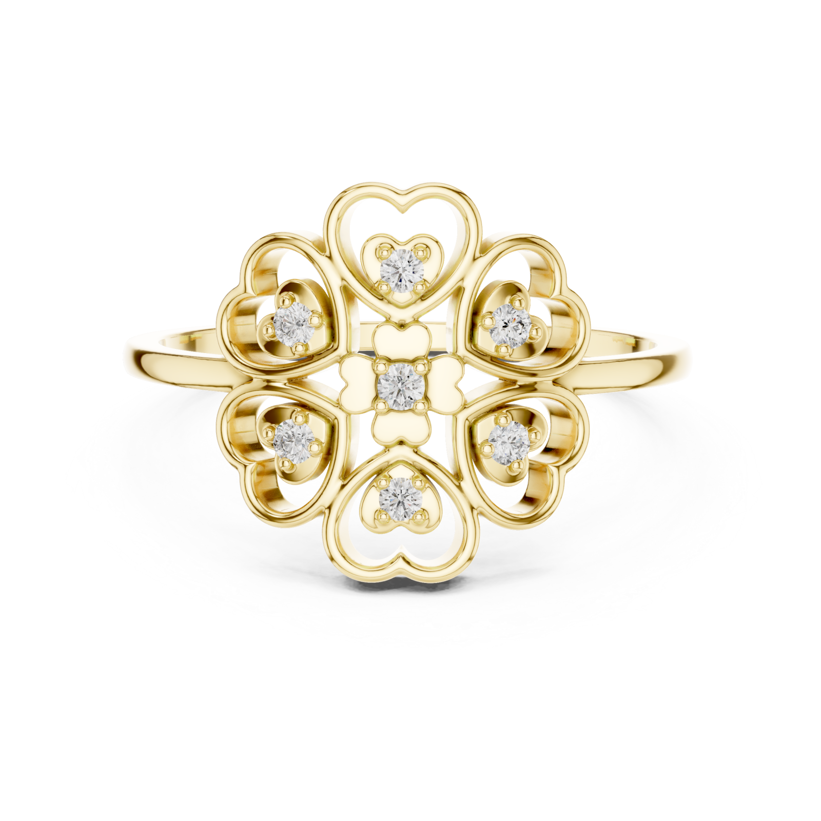  Gold Eden Petal Ring Front View