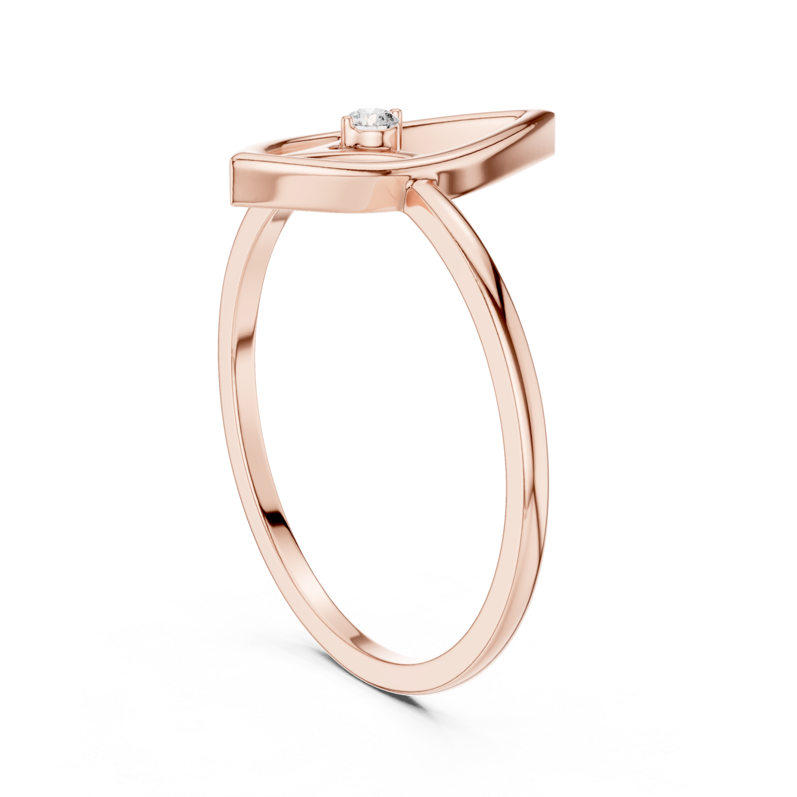  Rose Gold Muse Leaf Ring Left View