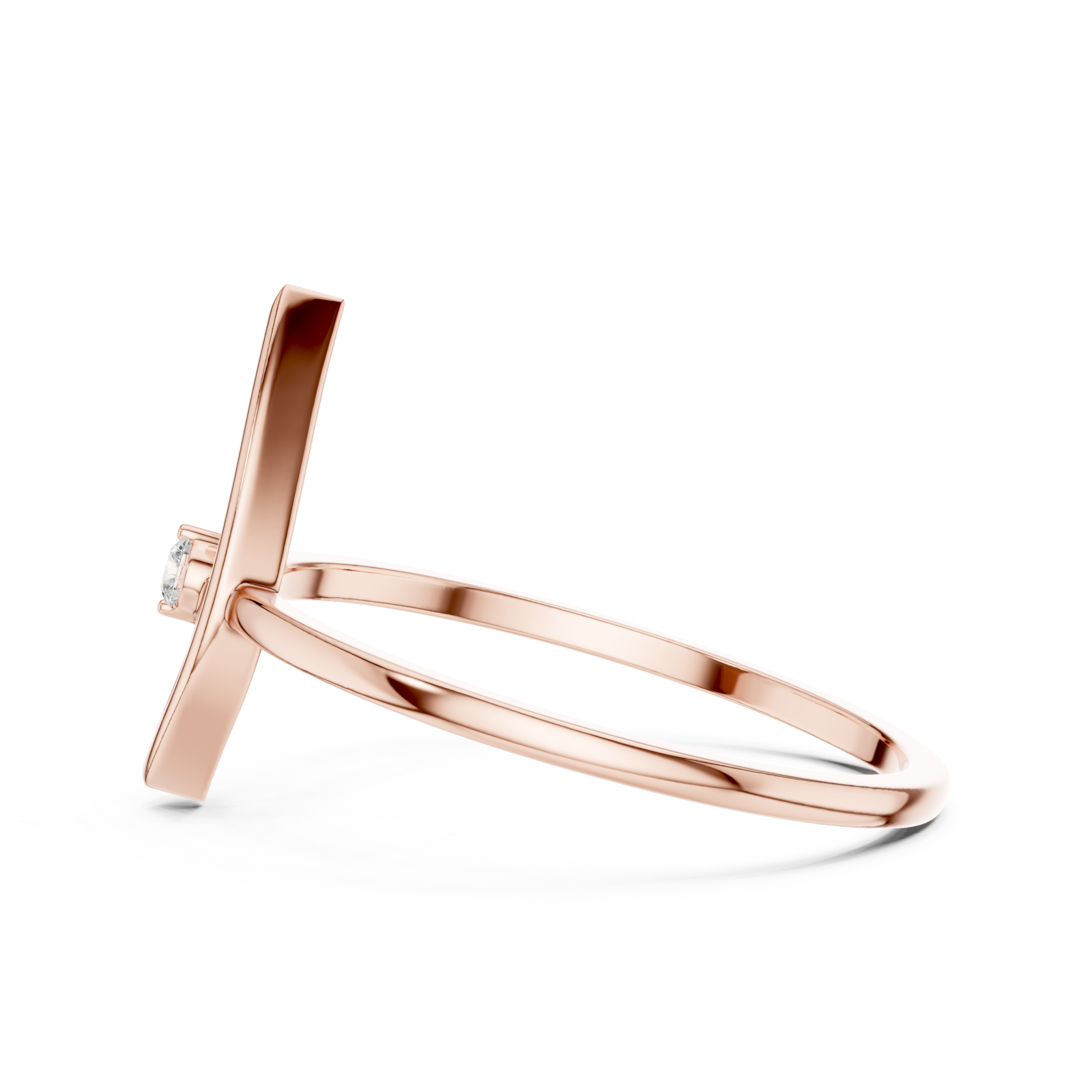  Rose Gold Muse Leaf Ring Side View