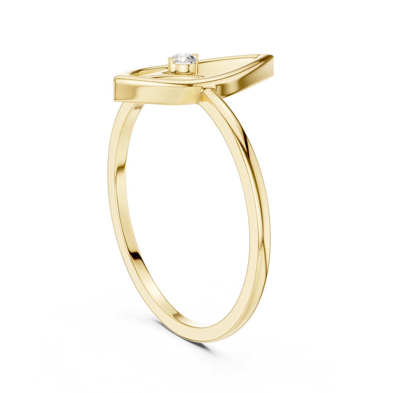  Gold Muse Leaf Ring Left View