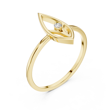 Gold Muse Leaf Ring Right View