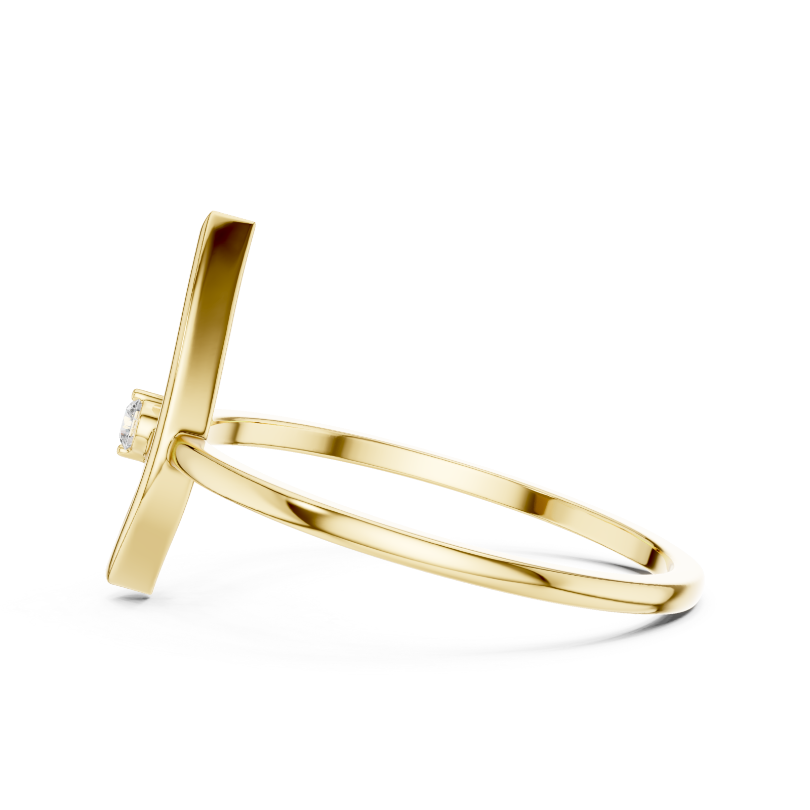  Gold Muse Leaf Ring Side View