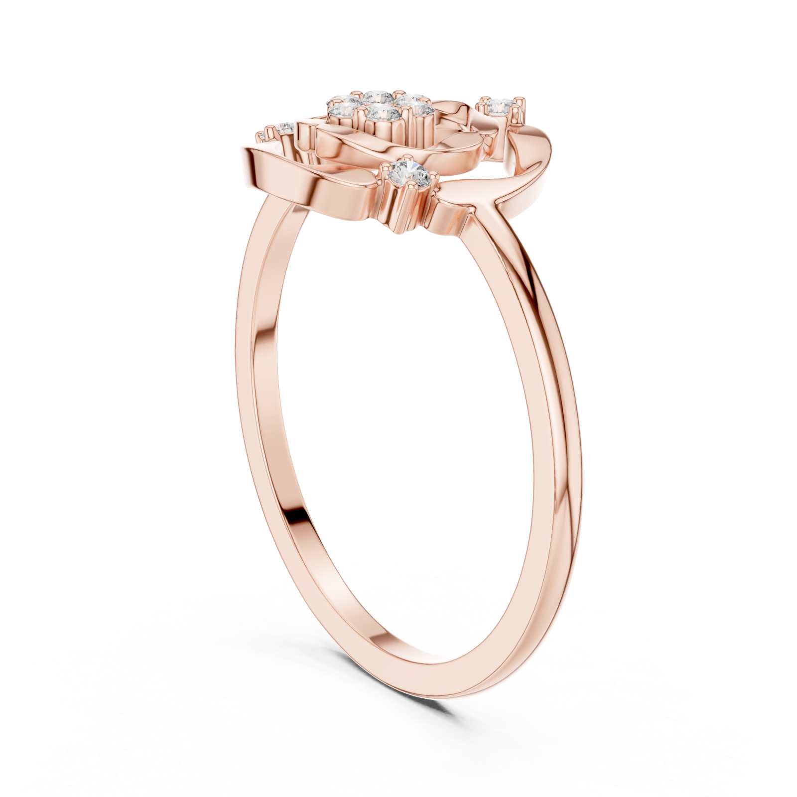  Rose Gold Opaline Fleur Ring Left View