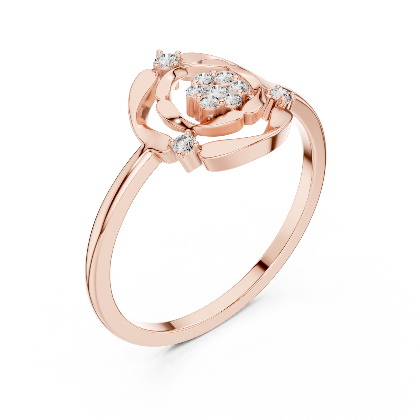 Rose Gold Opaline Fleur Ring Right View