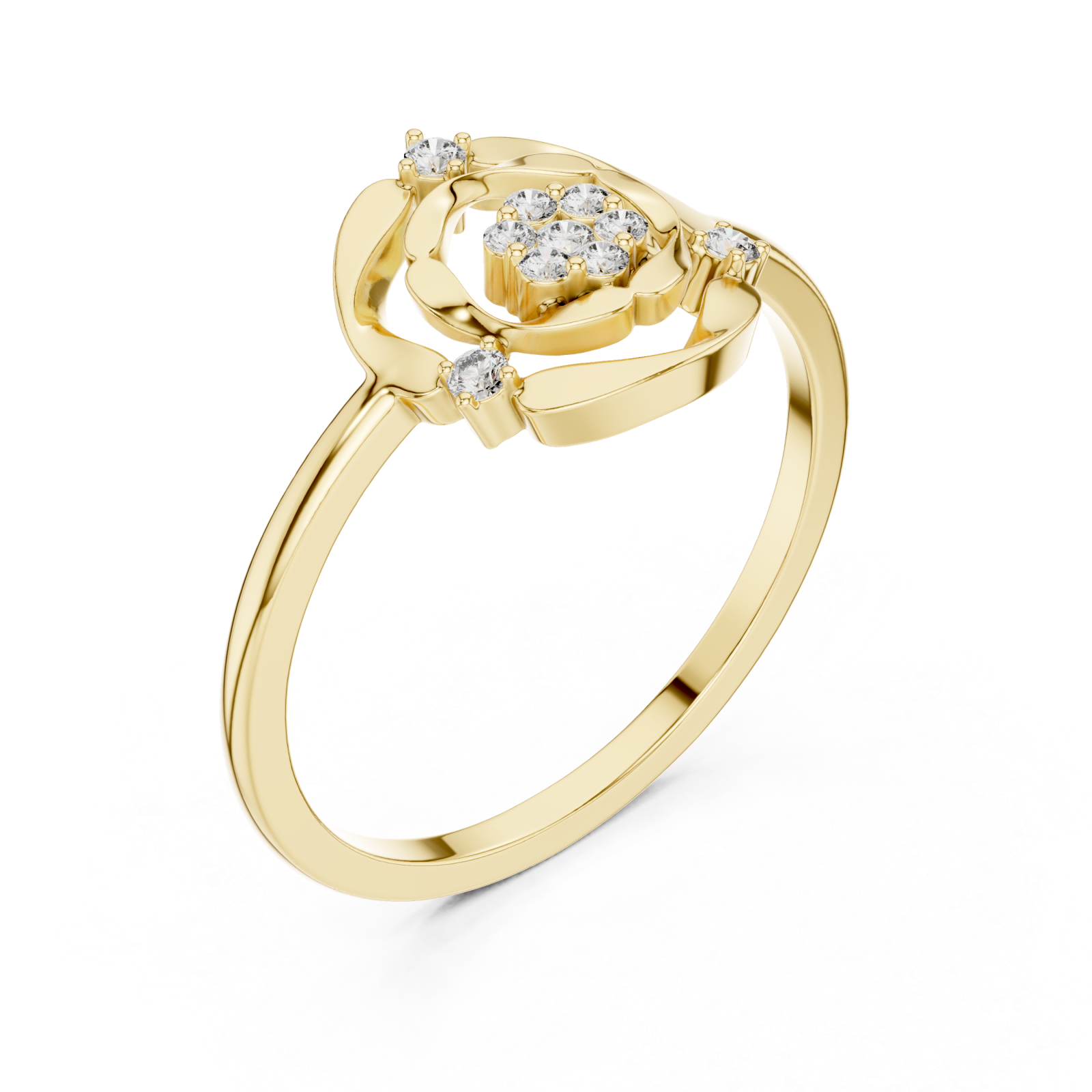 Gold Opaline Fleur Ring Right View
