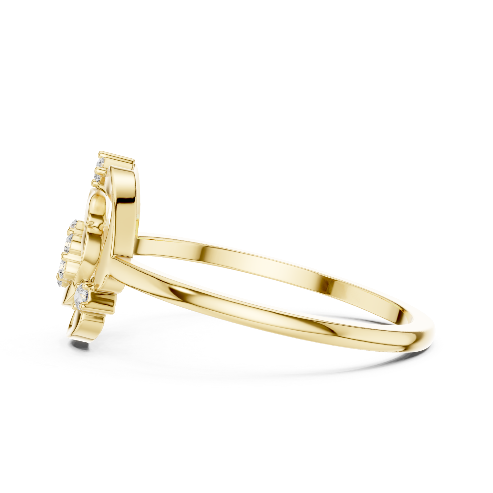  Gold Opaline Fleur Ring Side View
