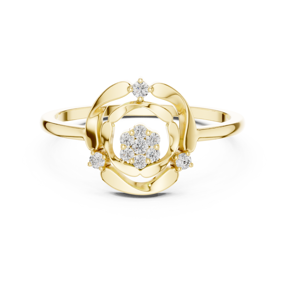 Gold Opaline Fleur Ring Right View