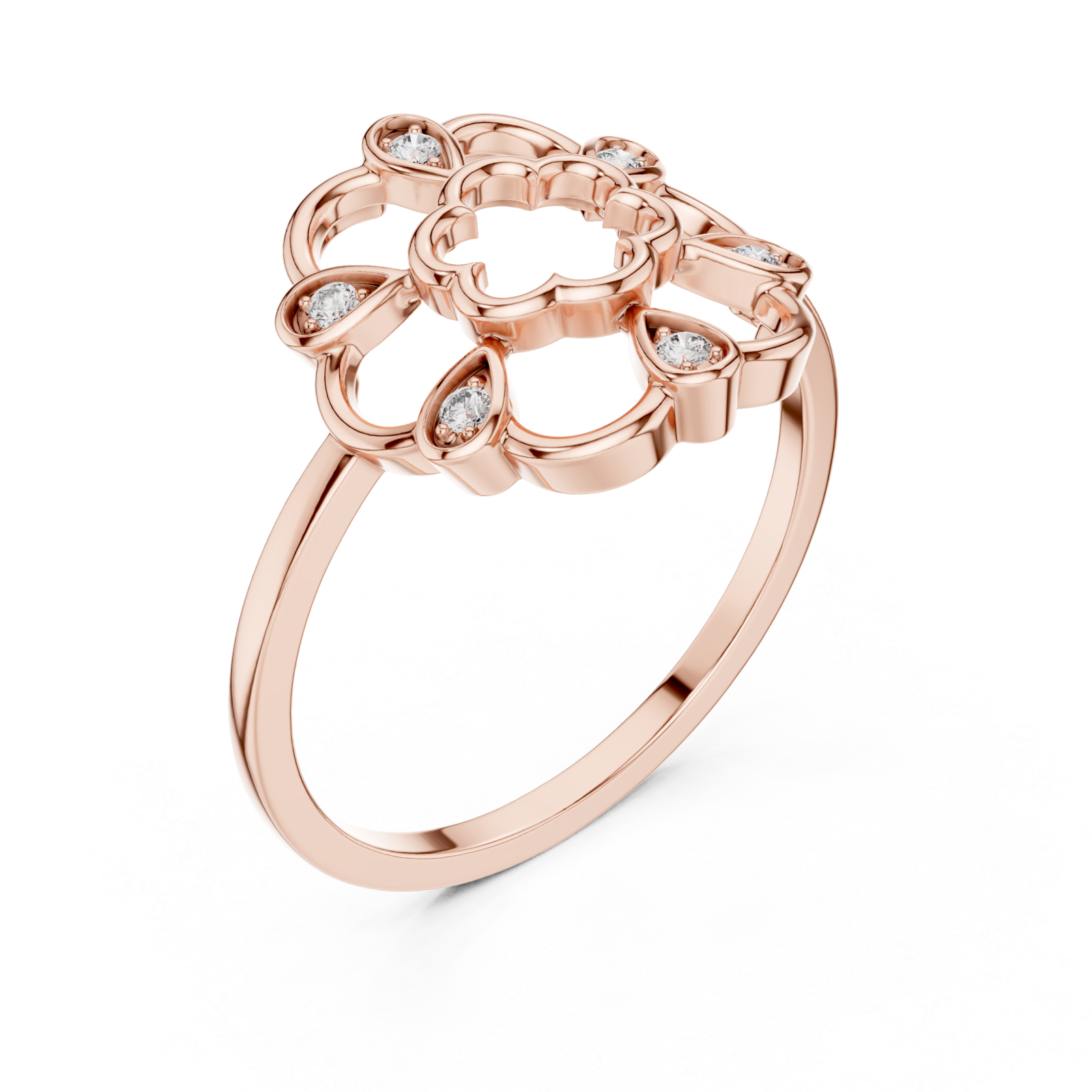  Rose Gold Petal Embrace Ring Right View