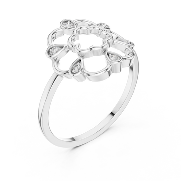  White Gold Petal Embrace Ring Right View